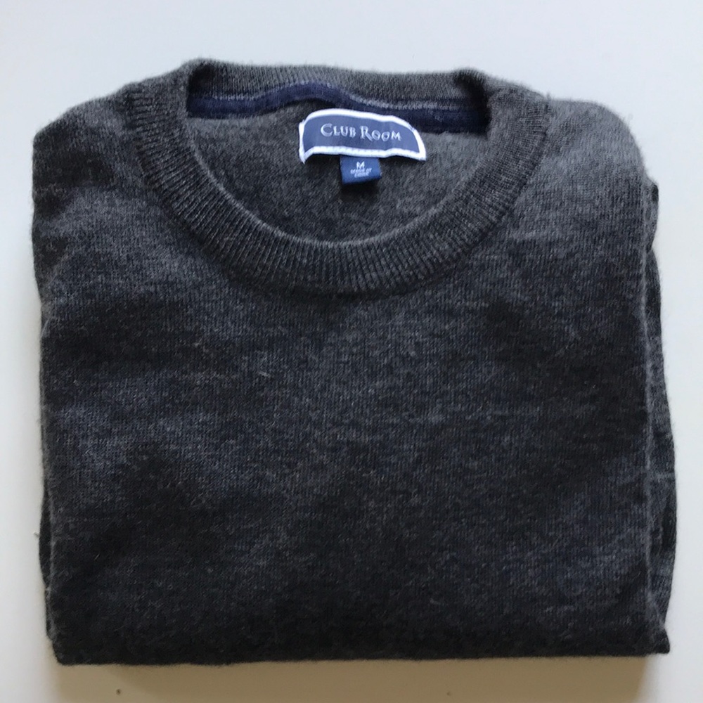 Macy’s Washable Merino Crewneck, Charcoal